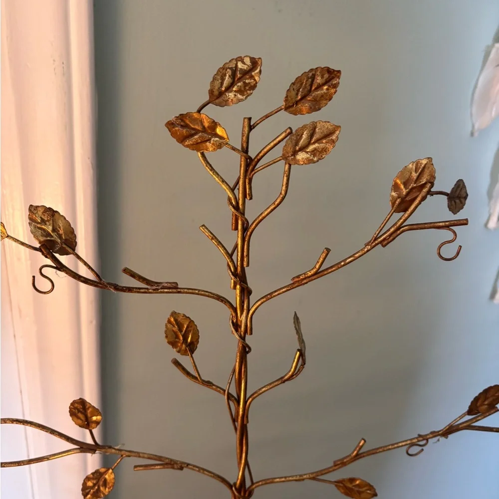 Gold Metal Leaf Jewelry Tree Stand - Picture 2 of 5